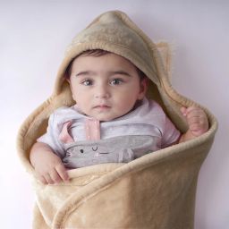Solid Single Hooded Baby Blanket forAC Room-image-4