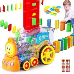60 Pcs Domino Rally Train Toy Set Model with Lights and Sounds-image-20