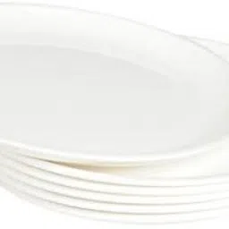 Light Weight Odorless Gloss Finish Stackable BPA Free Microwave Safe and Unbreakable Round White Half Plates Snacks Plate Appetizer Plate Breakfast Plate For Home and Restaurant (7.5 inches) Half Plate-image-41
