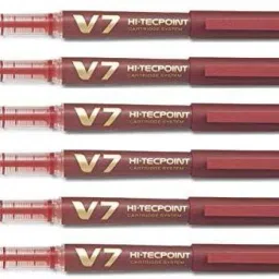 Pilot Hi tecpoint V7 Cartridge Pen (Red - Pack of 6) Roller Ball Pen-29