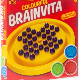 Colourful Brainvita Senior (4150) Mind Challenging with 32 Marbles Strategy & War Board Game-4