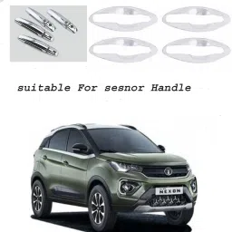 Car silver Plated chrome combo door handle cover for Tata Nexon Car Grab Handle Cover-image-10