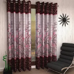 152 cm (5 ft) Polyester Semi Transparent Window Curtain (Pack Of 2)-12