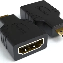 BIGWHEEL Black Set of 2 pcs Gold Plated Hdmi Female (Type-A) to Micro Hdmi Male (Type-D) Phone Converter-3