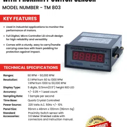 systems tech TM-803 Proximity Switch Sensor with Panel Mount Digital Tachometer image 5