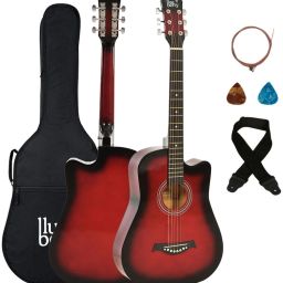 B-38C-Redburst Acoustic Guitar Linden Wood Synthetic Wood Right Hand Orientation-picture-25