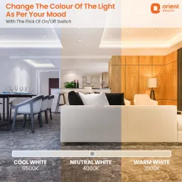 orient electric Moodlight Recess Panel 10W 3CCT, Color Changing Recessed Ceiling Lamp image 2