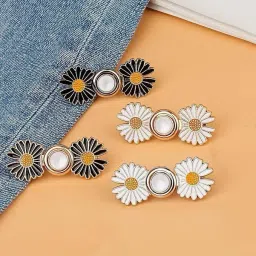 Flower Pant Waist Tightener Adjustable Waist Buckle For Loose Jeans Button Pins Metal Buttons-23