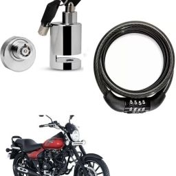 Helmet Protection Bike Helmet Lock with Bike Disc Brake Lock with Keys for Bajaj Avenger 160 Street Combo-image-8