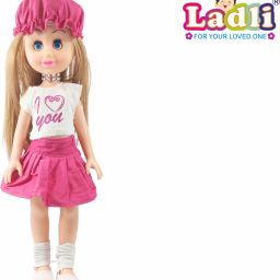 Cute Skult Girl Doll Toy with Moveable Arms and Legs - Beautiful Dress Cap Shoes-image-38