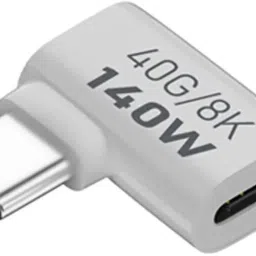 Etzin White USB-C L Shape USB C Male to USB C Female Adapter, Type C 3.1 Extender Support Phone Converter-1