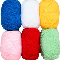 100% Acrylic Wool Royal (6 pc) Bunny 4 Combo 4 ply Wool Ball Hand Knitting Wool/Art Craft Soft Fingering Crochet Hook Yarn, Needle Knitting Yarn Thread Dyed-45