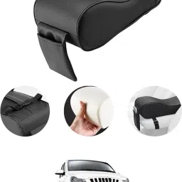 Universal Black Arm Pain Releif Armrest/Handrest With Phone Holder For Car-325 Car Armrest Cover-image-89