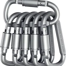 6pcs Carabiner Clip for Bicycle, 3.1 Aluminum D-Ring Keychain Chain Lock Locking Carabiner-image-23