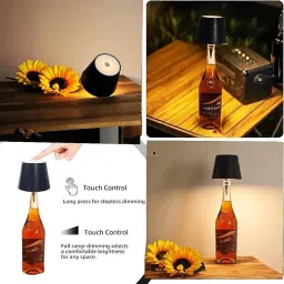 dwiti enterprise Bottle Cordless Table Lamp Portable LED Rechargeable Dimming Touch Wine Lamp Table Lamp image 4