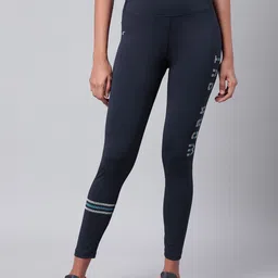 Alcis Women Navy Blue Rapid Dry Solid Cropped Training Tights-image-90