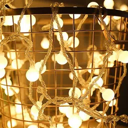 Glimmer Lightings Yellow Old school Ball String Lights-45