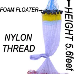 purkait fishnet 2 FINGER 55mm GILLNET MUD SINKER, HEIGHT 5.6F, UP LENGHT 50F, DOWN LENGHT 100F Fishing Net image 3