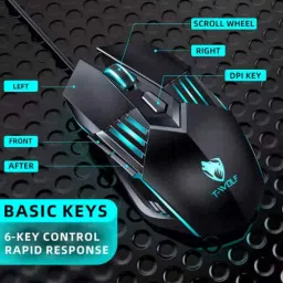FKU Mechanical Multicolor LED Backlit Gaming Keyboard & Wired Gaming Mouse Wired USB Standard Gaming Keyboard Compatible with Desktop, Laptop, Mac , with gaming mode ,stand support,multimedia_keys,Mechanical Gaming Keyboard & Wired Gaming Mouse Wired USB Gaming Keyboard image 4