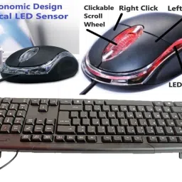 ANJO Wired USB Keyboard-LED Mouse-Non Slip Mouse Pad-3.0 USB Hub-2 in 1 OTG C & Micro Combo Set image 2