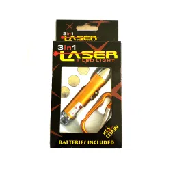ShopTalk Laser Light , LED Flashlight + Torch Keychain + Laser Pointer ( Pack Of 1) With 3 Button Size Cell (650 nm, Multicolor)-25