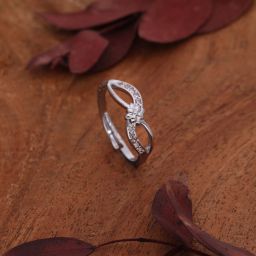 Silver Diamond Silver Plated Ring-image-1