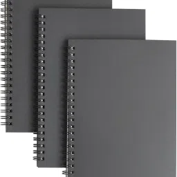 A5 Spiral Notebooks Blank Pages,Black Cover Journal, diary A5 Notebook Blank 100 Pages-6