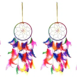Multi Color Dream Catcher Wall Hanging (Pack O f 4 ) Wool Dream Catcher-image-66
