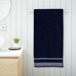 SPACES Navy Blue 600 GSM Pure Cotton Bath Towel-image-16