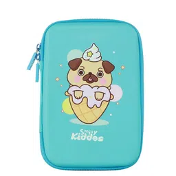 Smily Kiddos Blue Single Compartment Icecream Puppy Print Pen Case-89