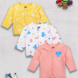 MeeMee Infant Girls Pack Of 3 Printed Cotton Jhablas-image-59