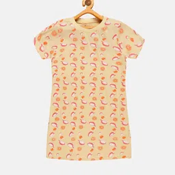 KiddoPanti Girls Conversational Printed Pure Cotton Nightdress-picture-9
