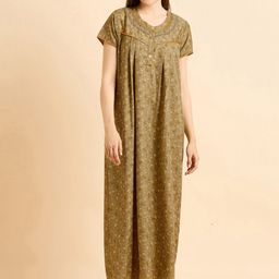 Sweet Dreams Khaki Printed Maxi Nightdress-picture-28