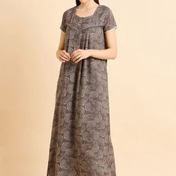 Sweet Dreams Floral Printed Pure Cotton Maxi Nightdress-image-26