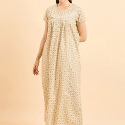 Sweet Dreams Grey Printed Maxi Nightdress-image-79