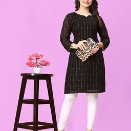 WEAVETECH IMPEX Ethnic Motifs Embroidered Sequinned Kurta-picture-48