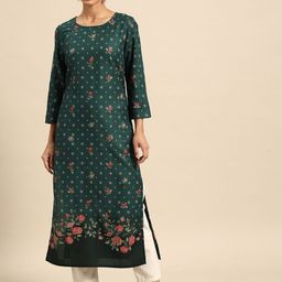 all about you Women Floral & Geometric Printed Straight Kurta-32