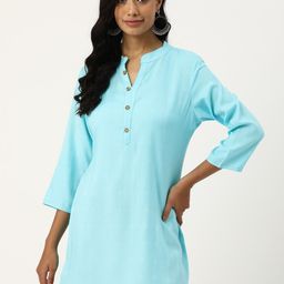 Sangria Checked Straight Kurti-image-3