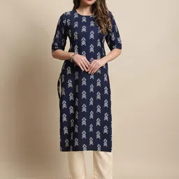 KALINI Ethnic Motifs Printed Crepe Kurta-picture-14