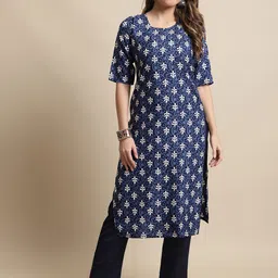 KALINI Ethnic Motifs Printed Straight Kurta-picture-37