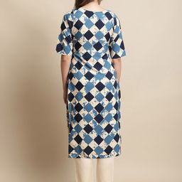 7threads KALINI Geometric Printed Crepe Kurta image 3