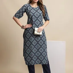 7threads KALINI Ethnic Motif Printed Straight Kurta image 5