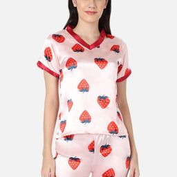 GRACIT Women Pink & Red Printed Night suit-NNS17-10-Light Pink-image-3