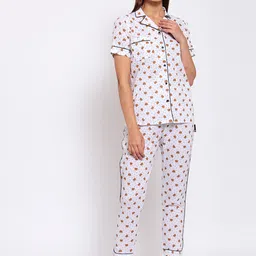KLOTTHE Conversational Printed Pure Cotton Night Suit-image-94