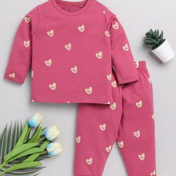 Clt.s Infants Kids Conversational Printed Pure Cotton Night Suit-24