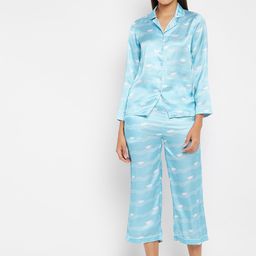 PANIT Women Blue & White Printed Night suit-image-75
