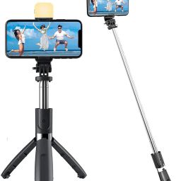 Growtechnohub R1S 3-in-1 Bluetooth Selfie Sticks with Flash, Detachable Wireless Remote G25 Monopod Kit, Tripod, Tripod Kit-17