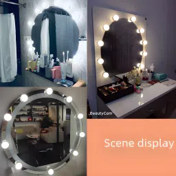 WBD Vanity Mirror Lights 10 Bulbs Dimmable Brightness Stick on Mirror 3-Color Modes Flash image 3
