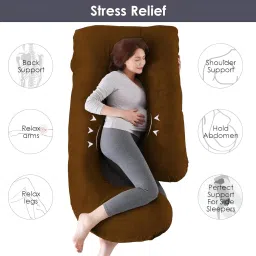 Ultra soft j shaped pillow Polyester Fibre Solid Pregnancy Pillow Pack of 1-image-48