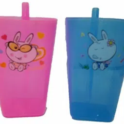 2 PCS Colorful Plastic Tumblers with Built-In Straws,BPA Free-19